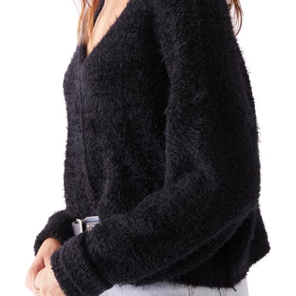 Free People | Icing V-Neck Sweater, Black, Size M - NWT - Picture 3 of 13